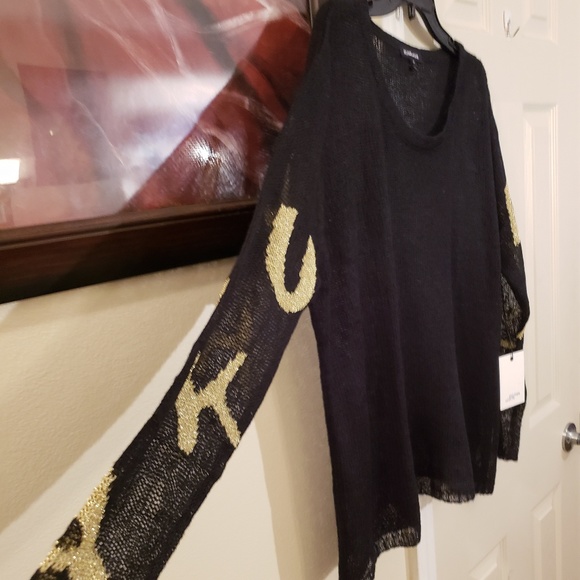 Hye Park & Lune Black  and Gold Venus Sweater - Picture 5 of 9